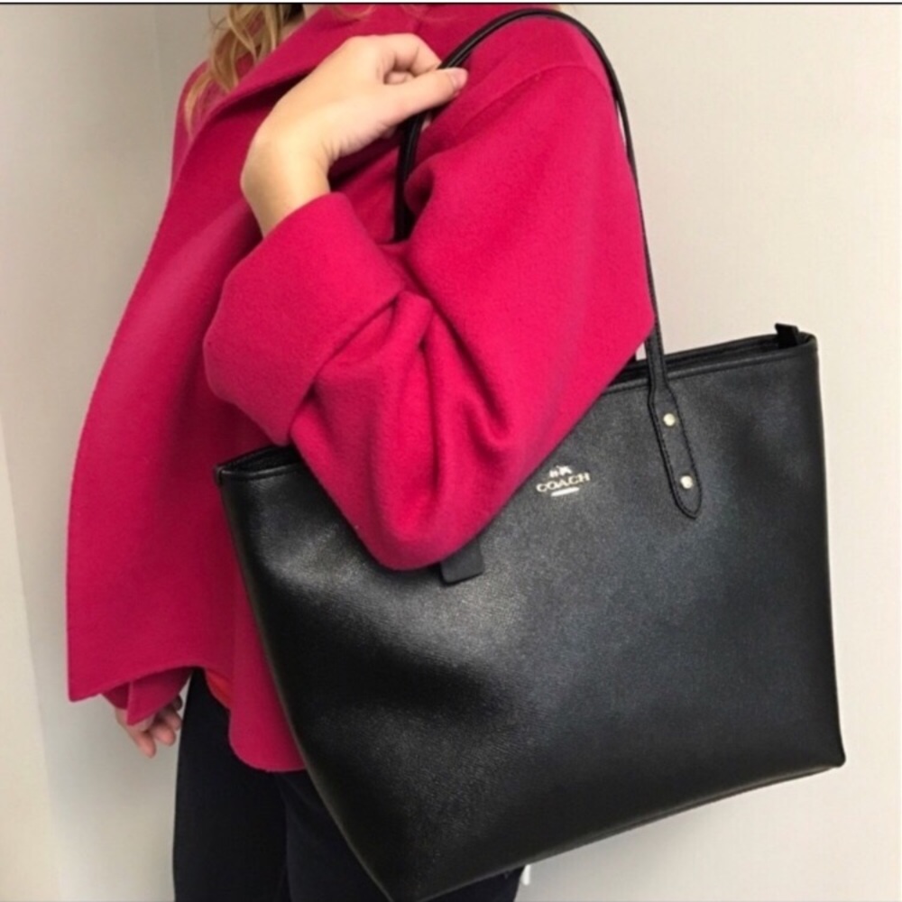 🌷coach zip tote/shoulder bag/black/leather - Picture 8 of 8